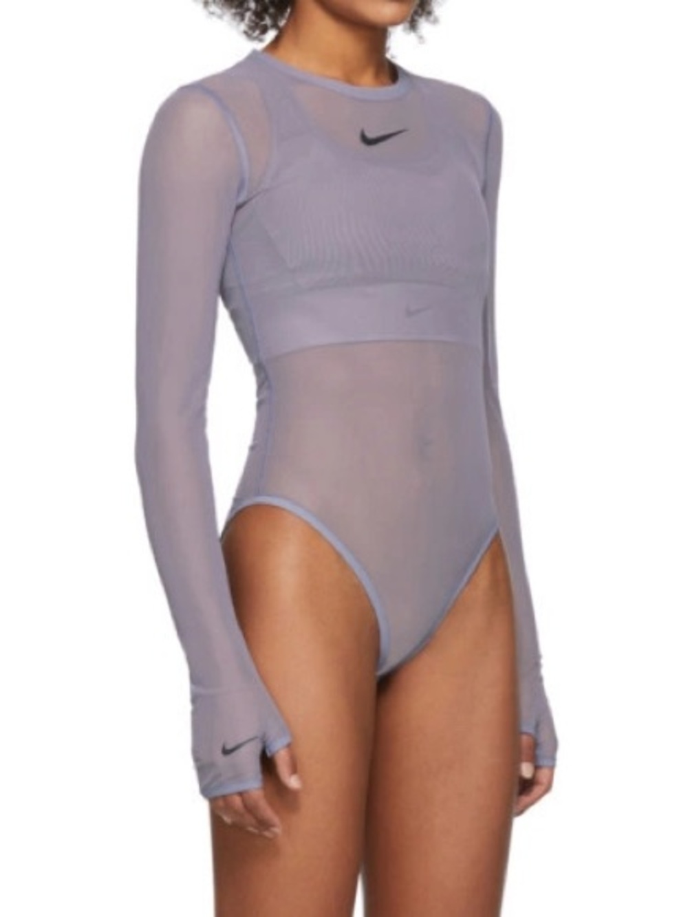 Nike Purple City Ready Mesh Bodysuit Size Medium